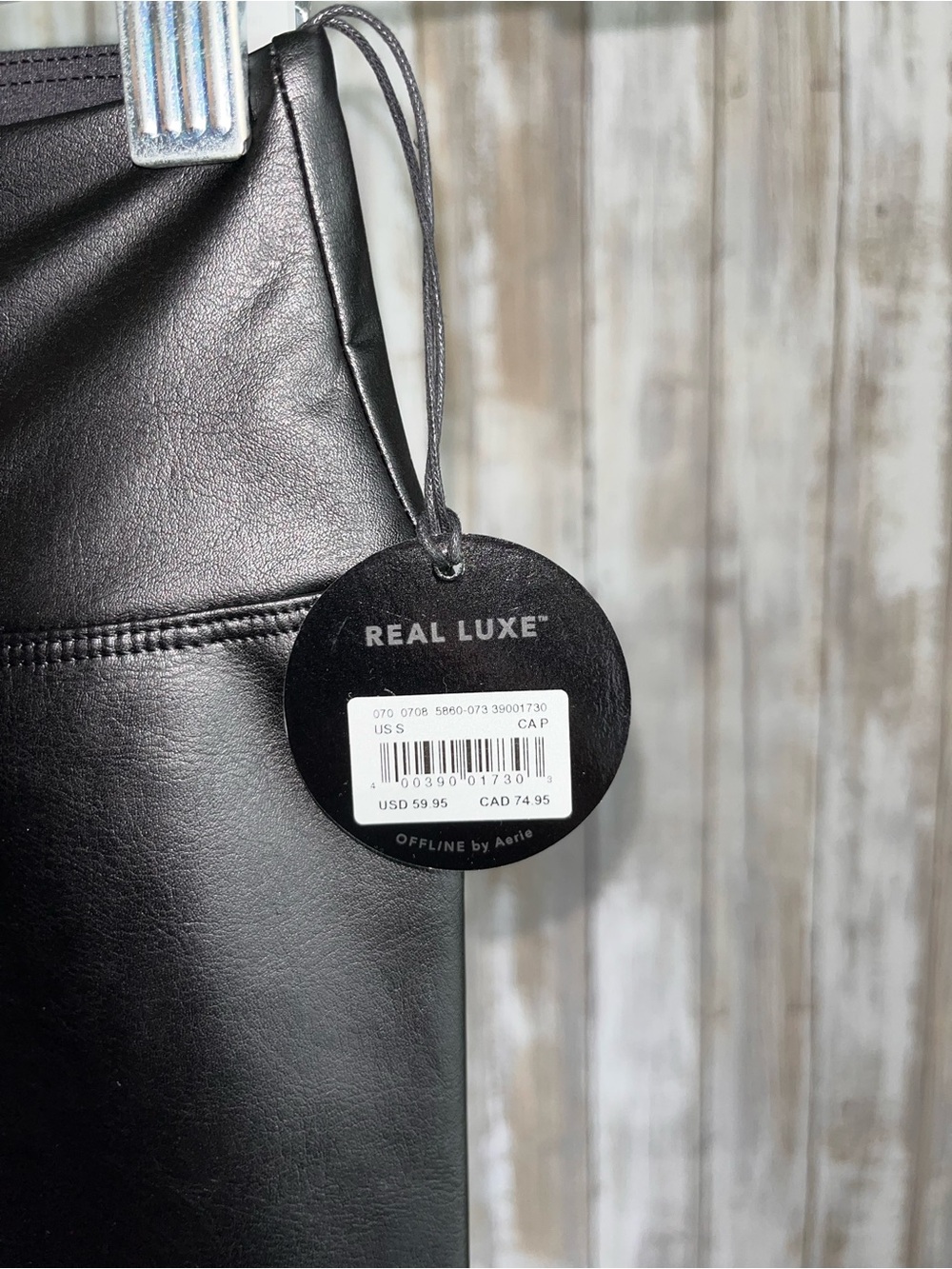 Aerie OFFLINE Real Luxe Faux Leather Leggings Black High Rise NWT Small - Picture 6 of 6
